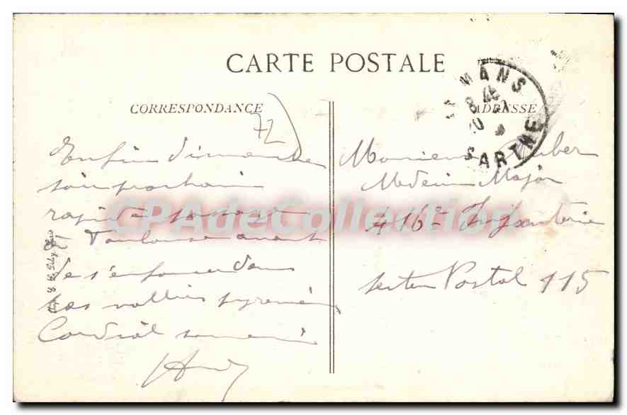 CPA Le Mans Le Pont en X  — Verso