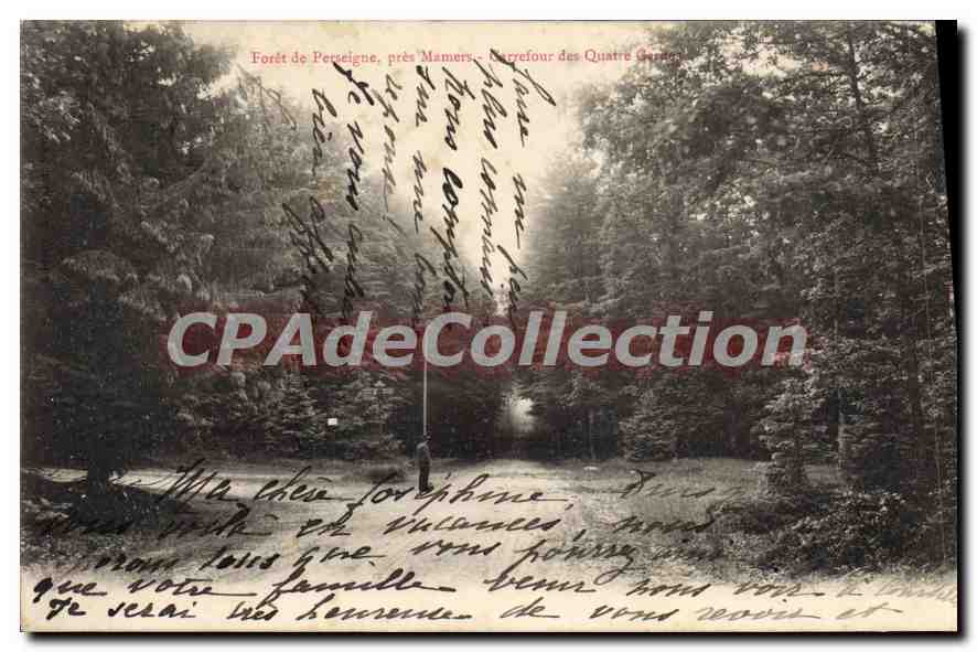 CPA Foret de Perseigne pres Mamers carrefour des quatre gardes