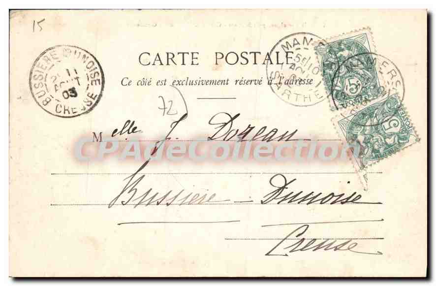 CPA Foret de Perseigne pres Mamers carrefour des quatre gardes — Rückseite