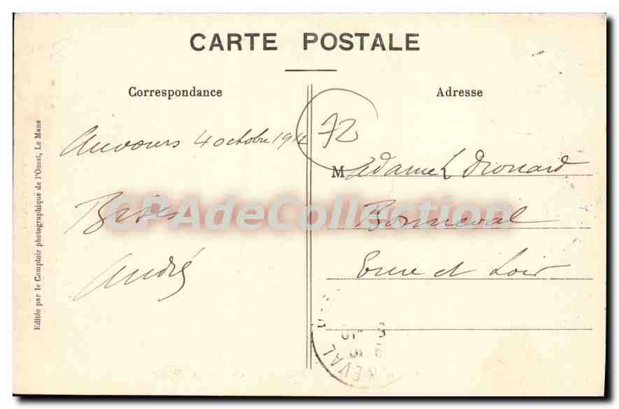 CPA Le Mans Caserne Paixhans 31ème artillerie — Verso