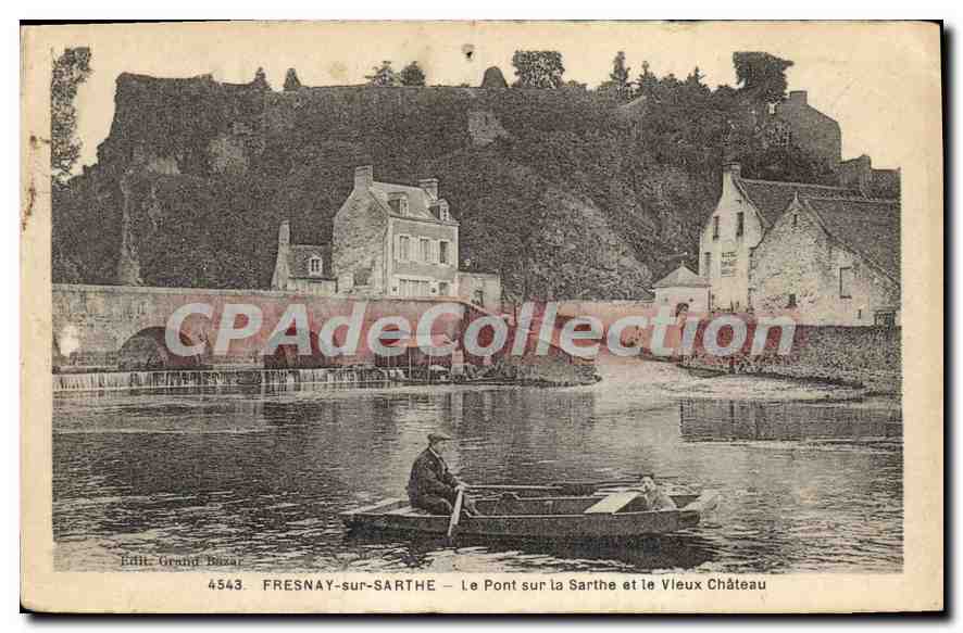 CPA Fresnay sur Sarthe Le Pont sur la Sarthe et le Vieux Chateau 