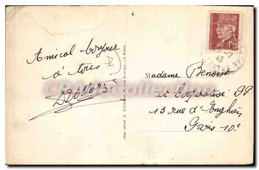 CPA Fresnay sur Sarthe Le Pont sur la Sarthe et le Vieux Chateau  — Rückseite