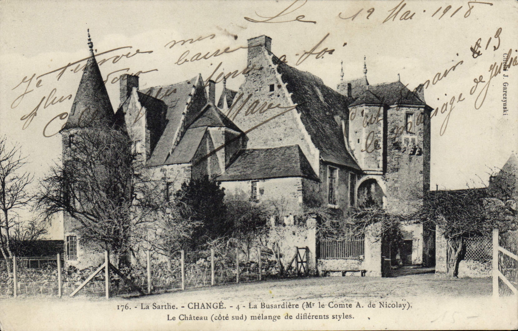 CPA La Sarthe Change La Busardiere le chateau cote sud 
