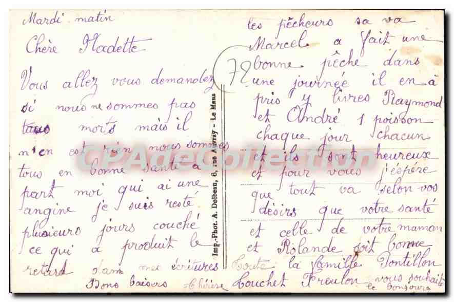 CPA Costumes Sarthois j'aimerais mieux la poule — Back
