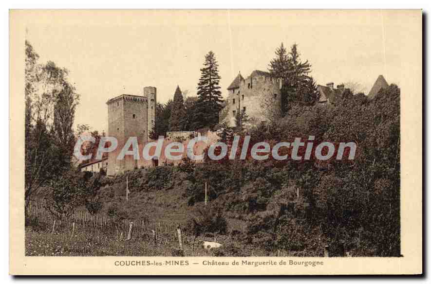 Couches-les-Mines — Château de Marguerite de Bourgogne — CPAdeCollection