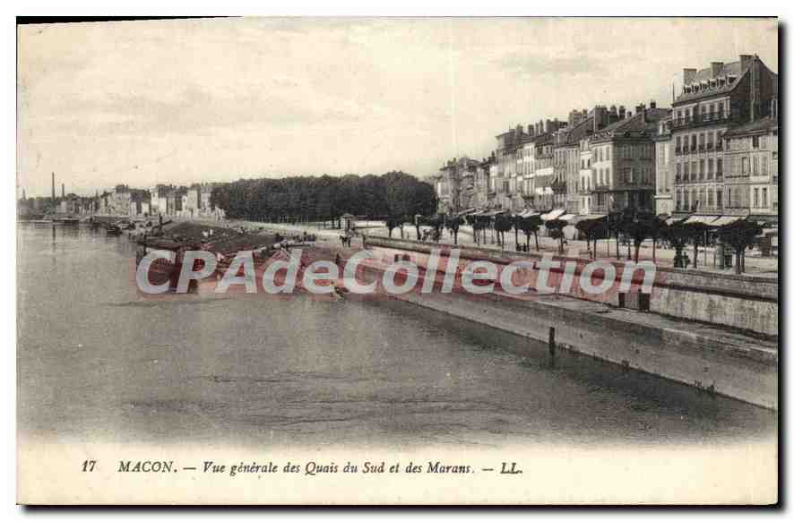 Macon — Vue générale des Quais du Sud et des Marans — LL
