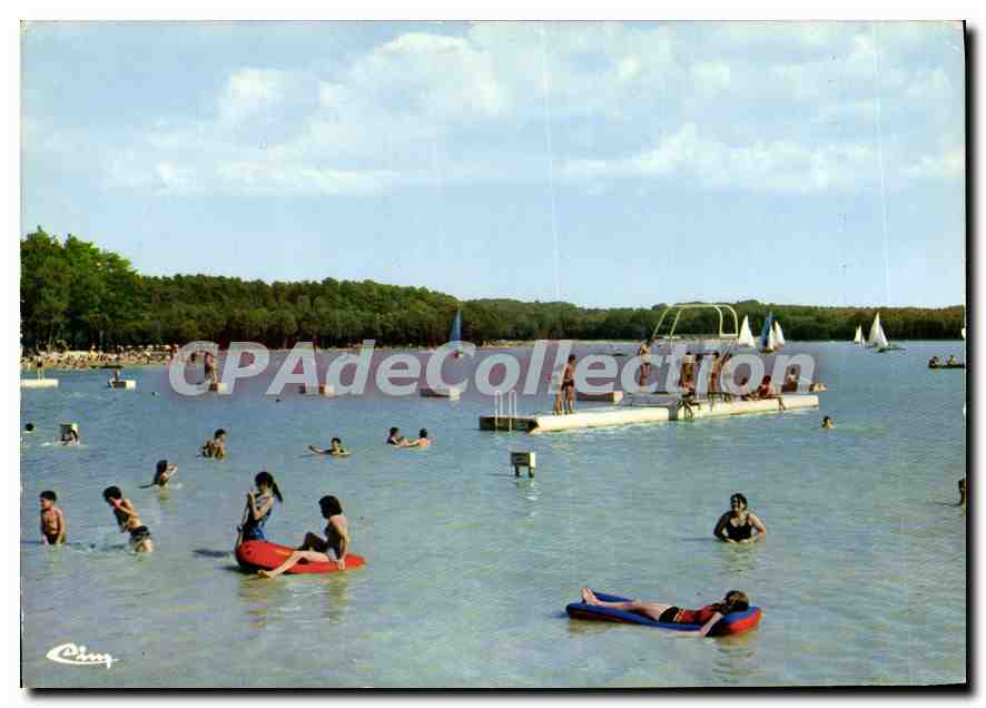 CPSM Sille le Guillaume Sarthe Sille Plage Foret domaniale Lac 