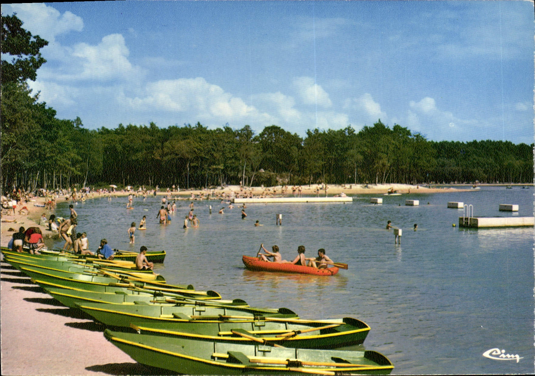 CPSM Sille le Guillaume Sarthe Sille Plage Foret domaniale Lac 