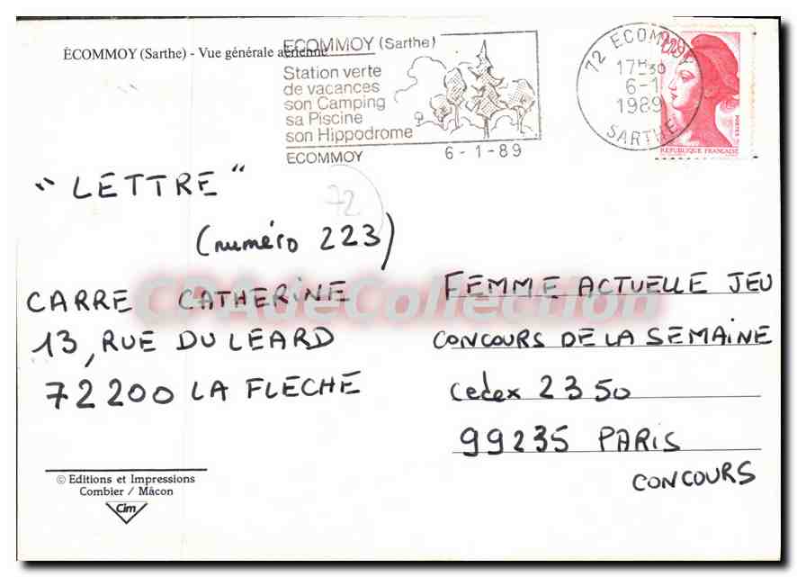 CPSM Ecommoy Sarthe Vue generale aerienne  — Back