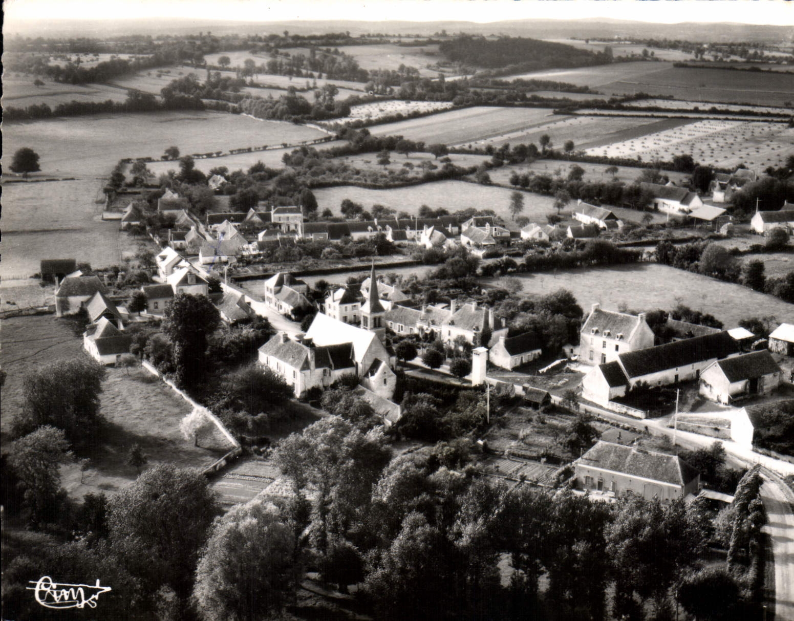 CPSM Grandchamp Sarthe Vue aerienne sur la Sarthe 