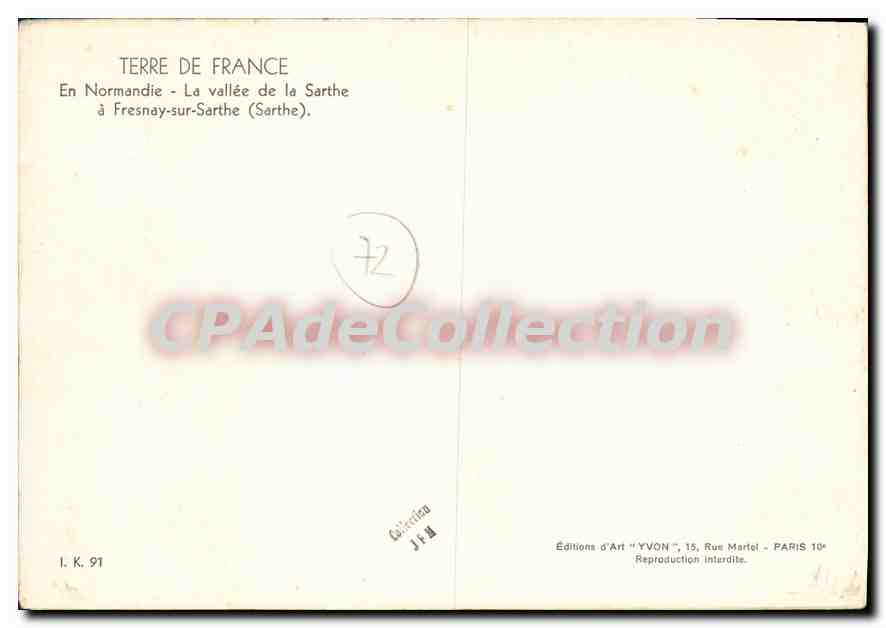 CPSM En Normandie La Vallee de la Sarthe à Fresnay sur Sarthe  — Verso