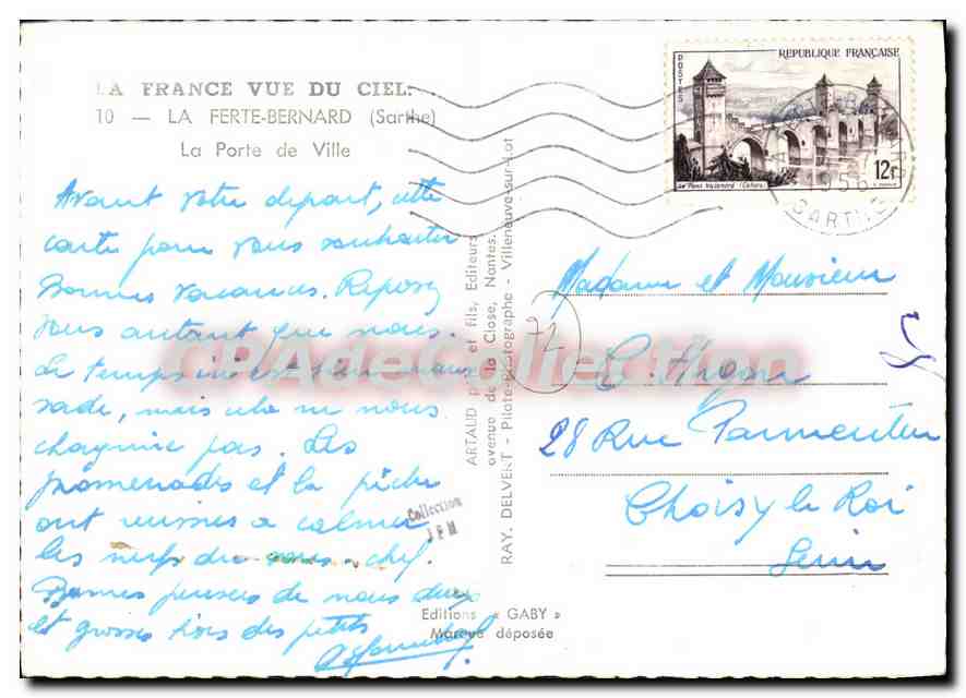 CPSM La Ferte Bernard Sarthe La Porte de Ville  — Verso