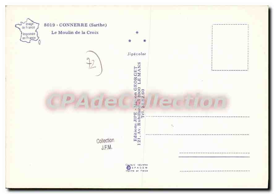 CPSM Connerre Sarthe Le Moulin de la Croix  — Rückseite