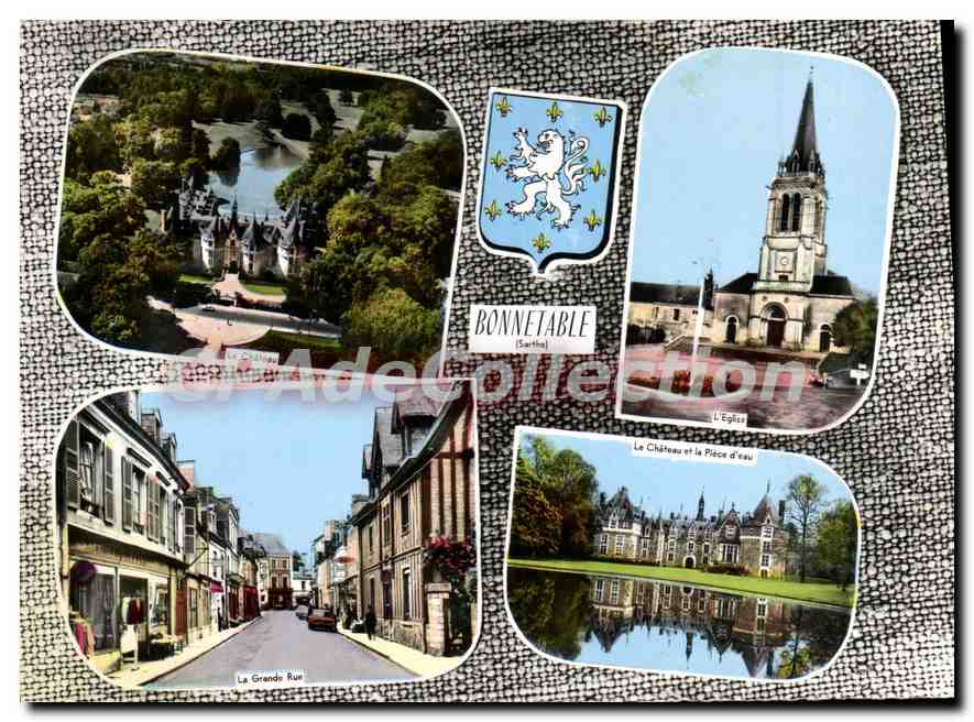 CPSM Bonnetable Sarthe château église grande rue