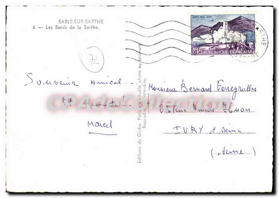 CPSM Sable sur Sarthe Les bords de la Sarthe  — Rückseite