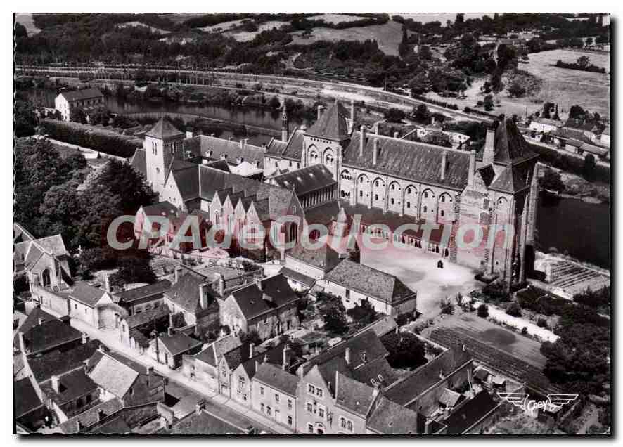 CPSM Solesmes Sarthe Vue aerienne 