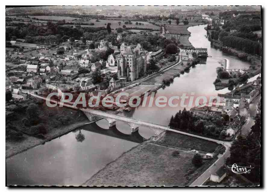 CPSM Solesmes Sarthe Vue aerienne 