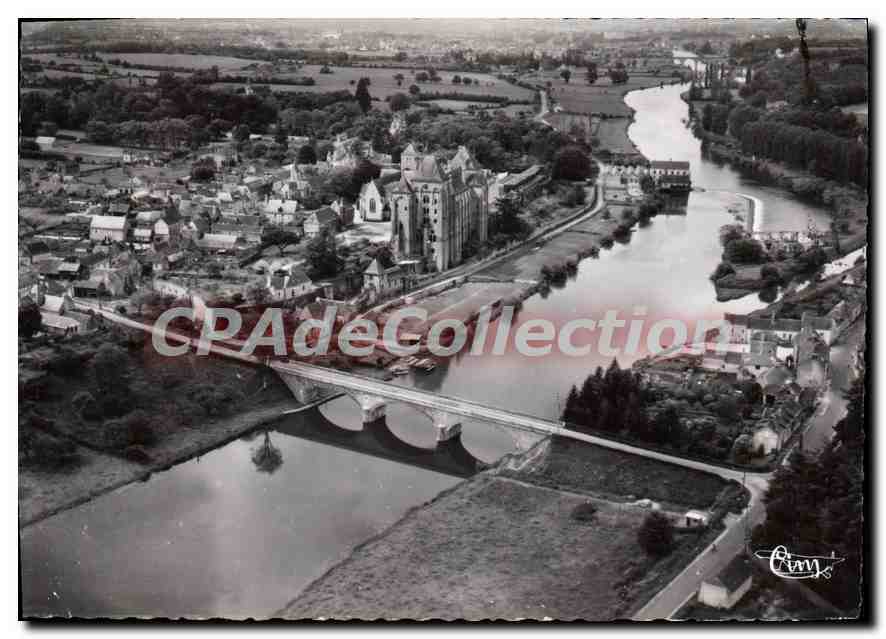 CPSM Solesmes Sarthe Vue aerienne 