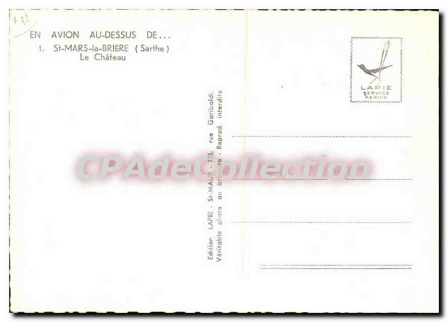 CPSM St Mars la Briere Sarthe Le Chateau  — Rückseite