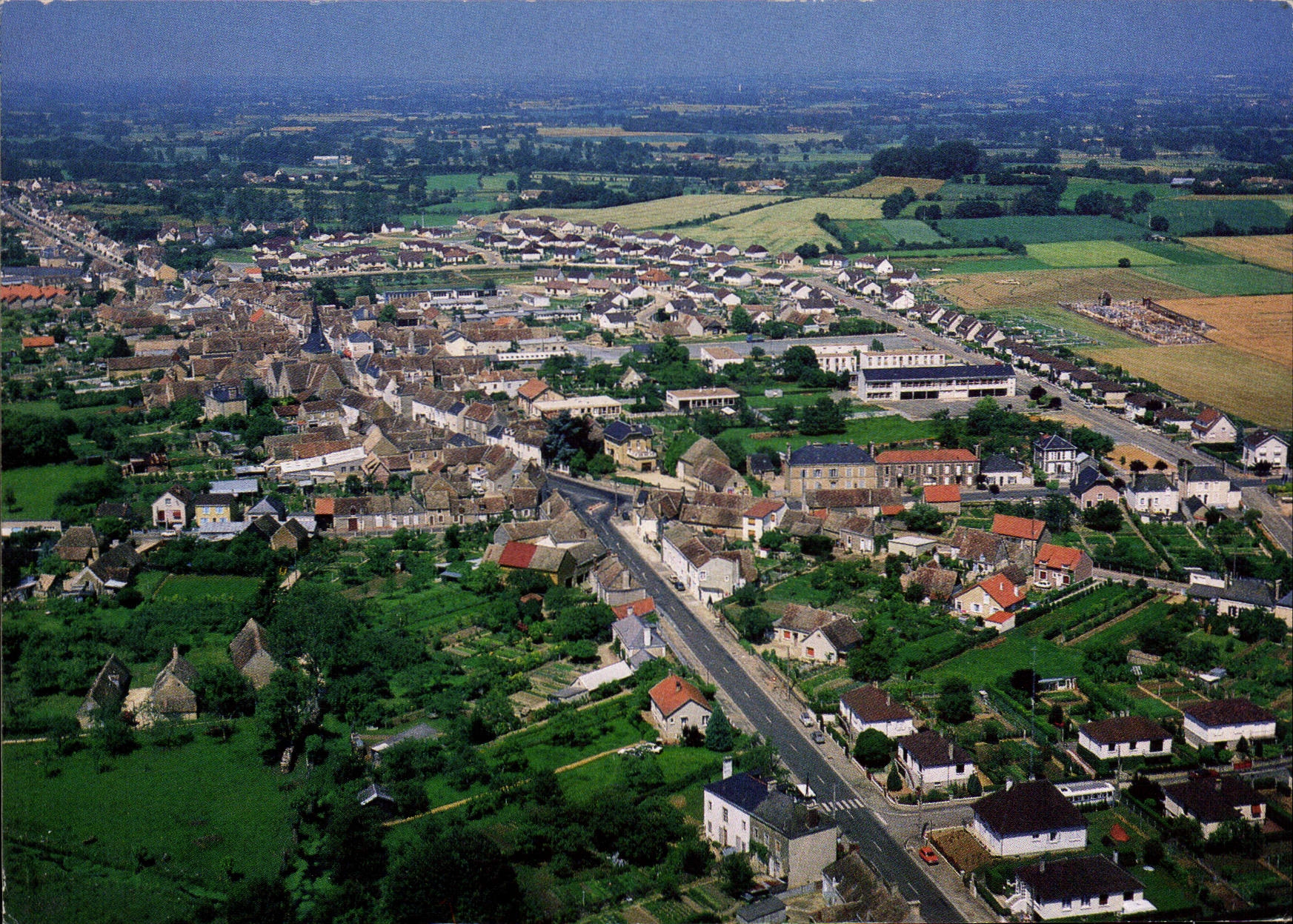 CPSM St Cosme en Vairais Sarthe vue generale aerienne 