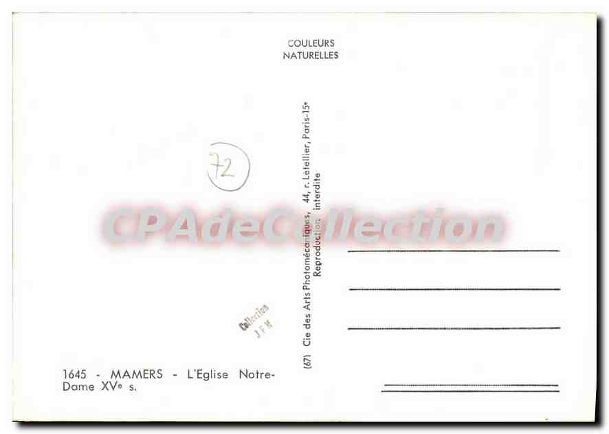 CPSM Mamers l'eglise Notre Dame XV siecle  — Back