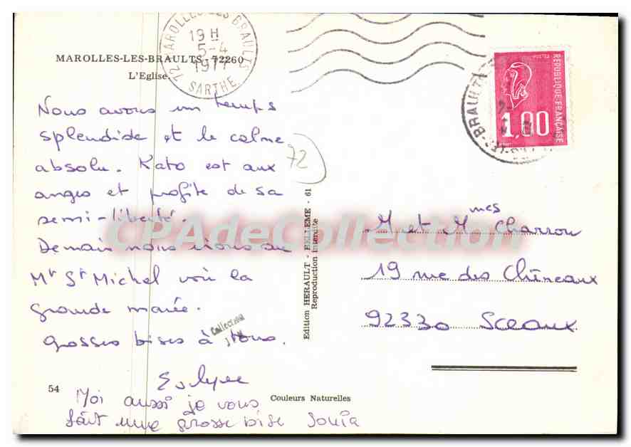 CPSM Marolles les Braults l'Eglise  — Rückseite