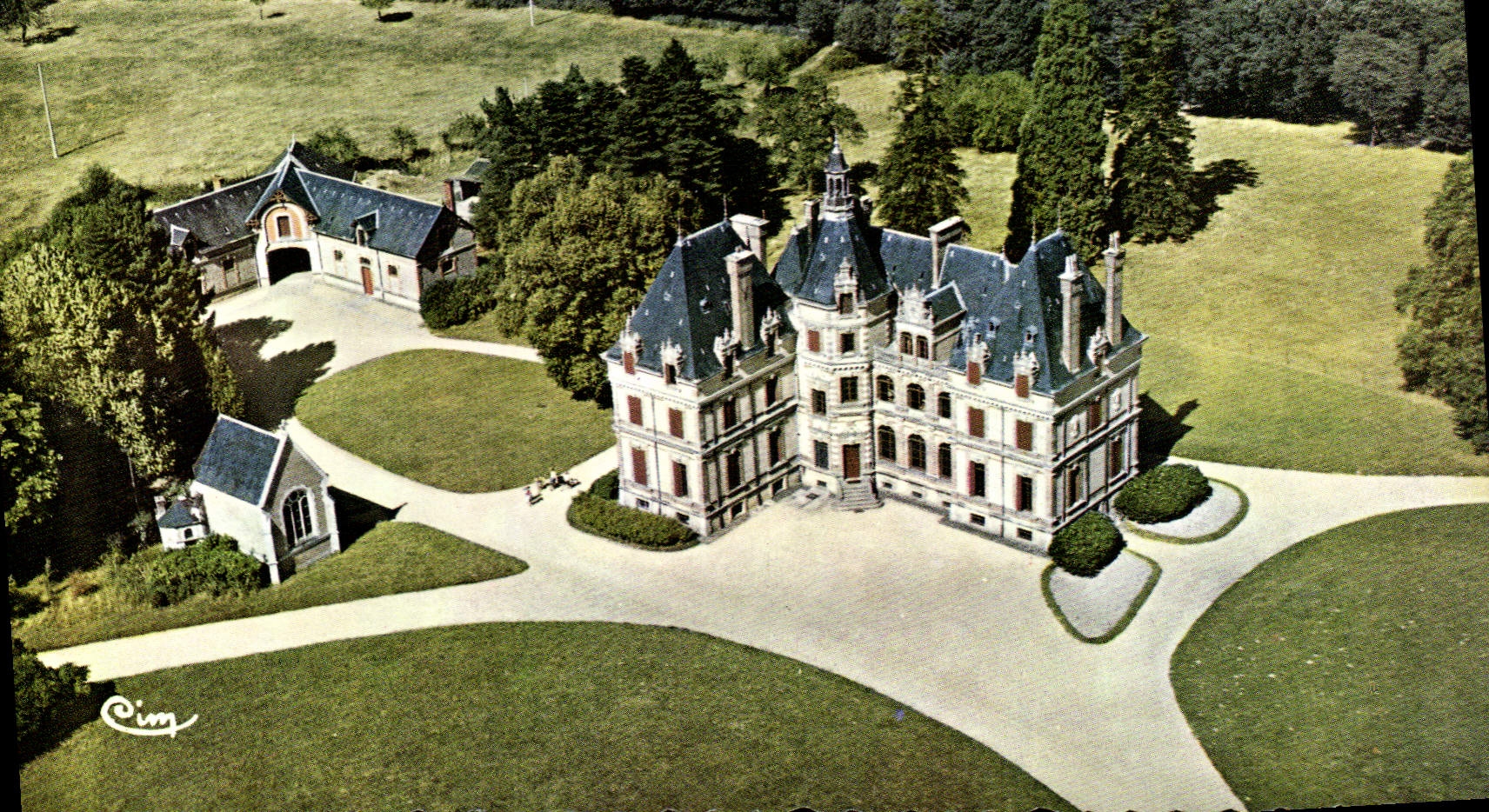 CPSM Vibraye Sarthe vue aerienne le Chateau 