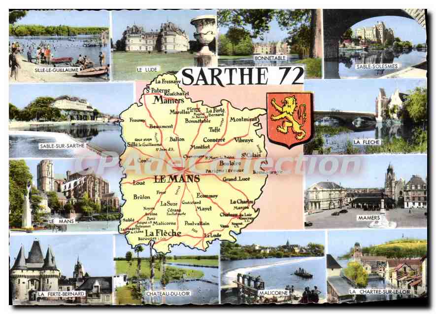 CPSM Sarthe Sille le guillaume le Lude Bonne table Sable Solesmes Sable sur Sarthe la Fleche Le Mans