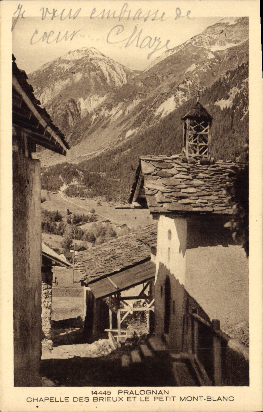 Chapelle des Brieux et le Petit Mont-Blanc — Pralognan — éditeur BRALUN & Cie, n° 14445