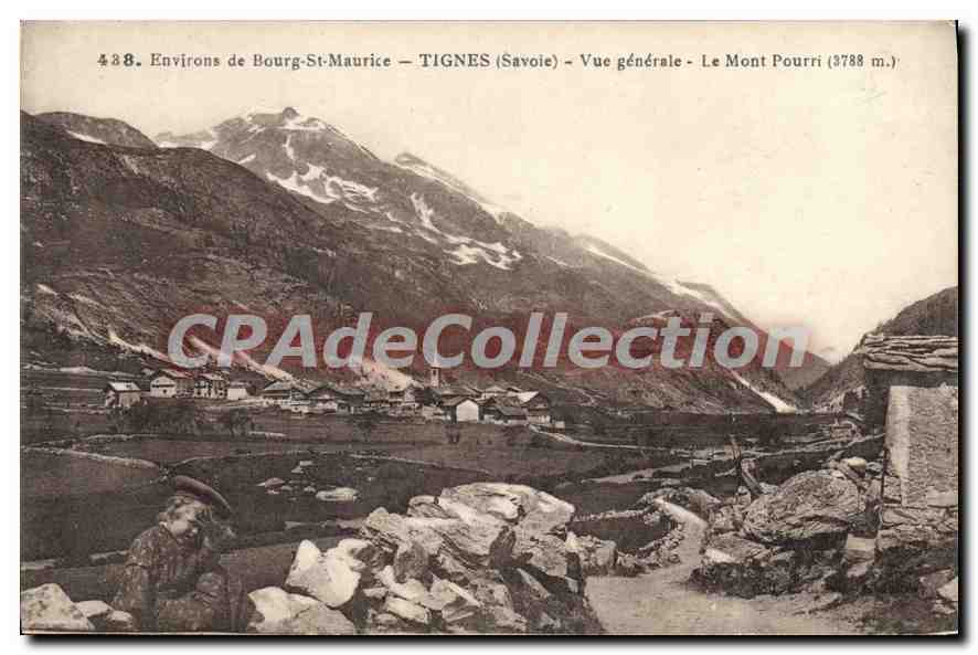 Environs de Bourg-St-Maurice — TIGNES (Savoie) — Vue générale — Le Mont Pourri (3788 m.)
