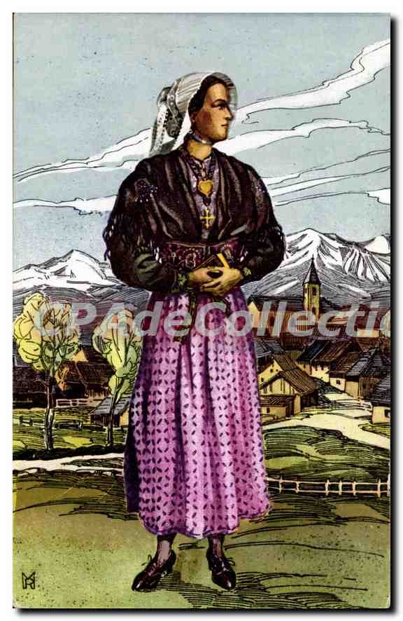 CPA Costumes de Savoie Albiez le vieux 