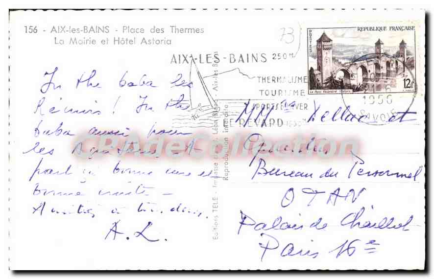 CPA Aix les Bans place des Thermes la Mairie et hotel Astoria  — Back