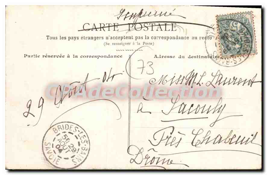 CPA Brides les Bains vue generale Casino et Etablissement Thermal  — Rückseite