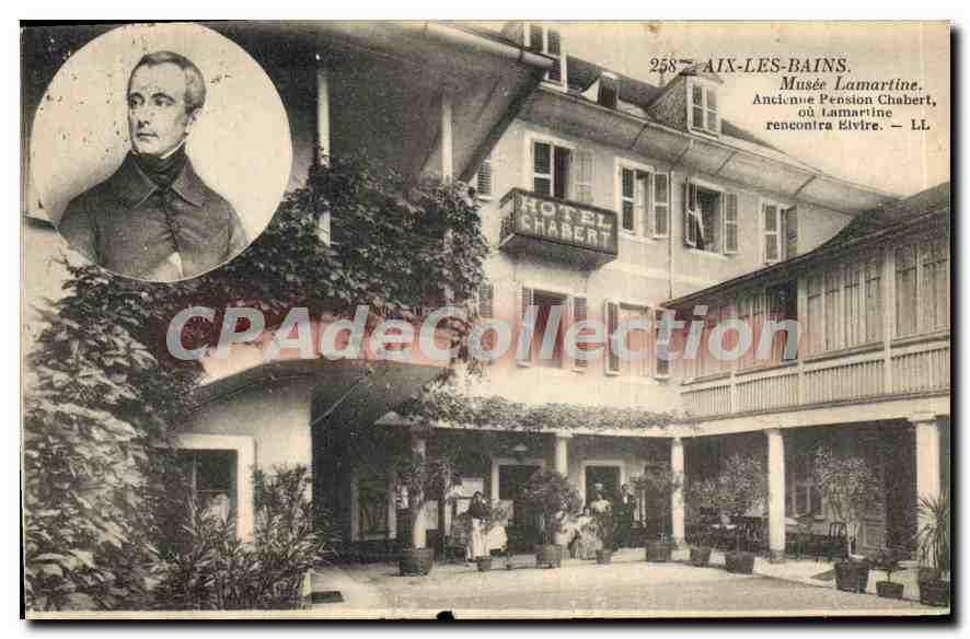 CPA Aix les Bains Musee Lamartine Ancienne Pension Chabert ou Lamartine rencontra Bivire 