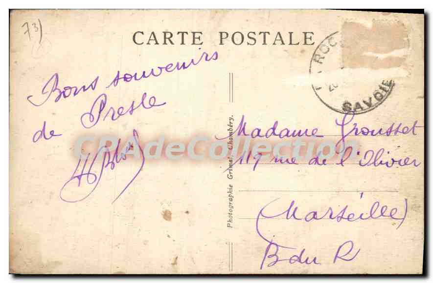 CPA La Rochette Savoie le chateau  — Rückseite