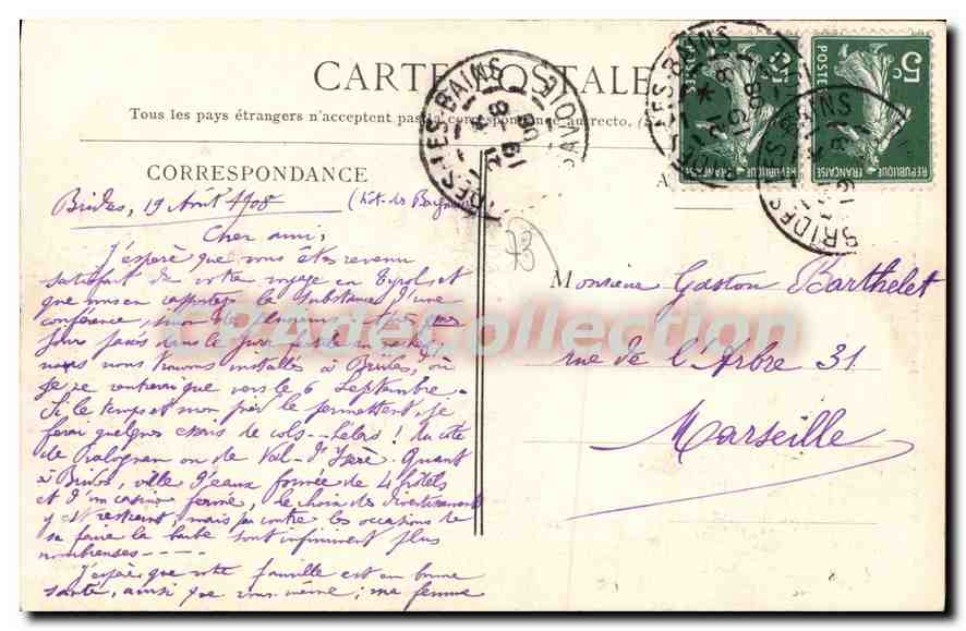 CPA Pralognan le Doron et Roc de la Valette  — Rückseite