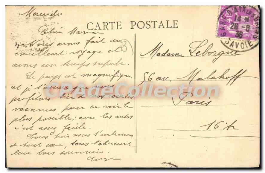 CPA Aix les Bains Savoie vue sur la Ville  — Rückseite