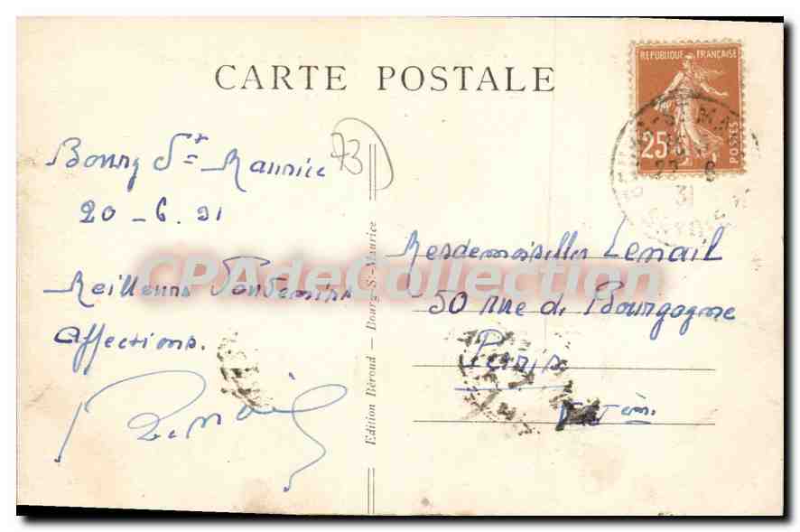 CPA Bourg Saint Maurice chapelle de N D de Tout Pouvoir  — Rückseite