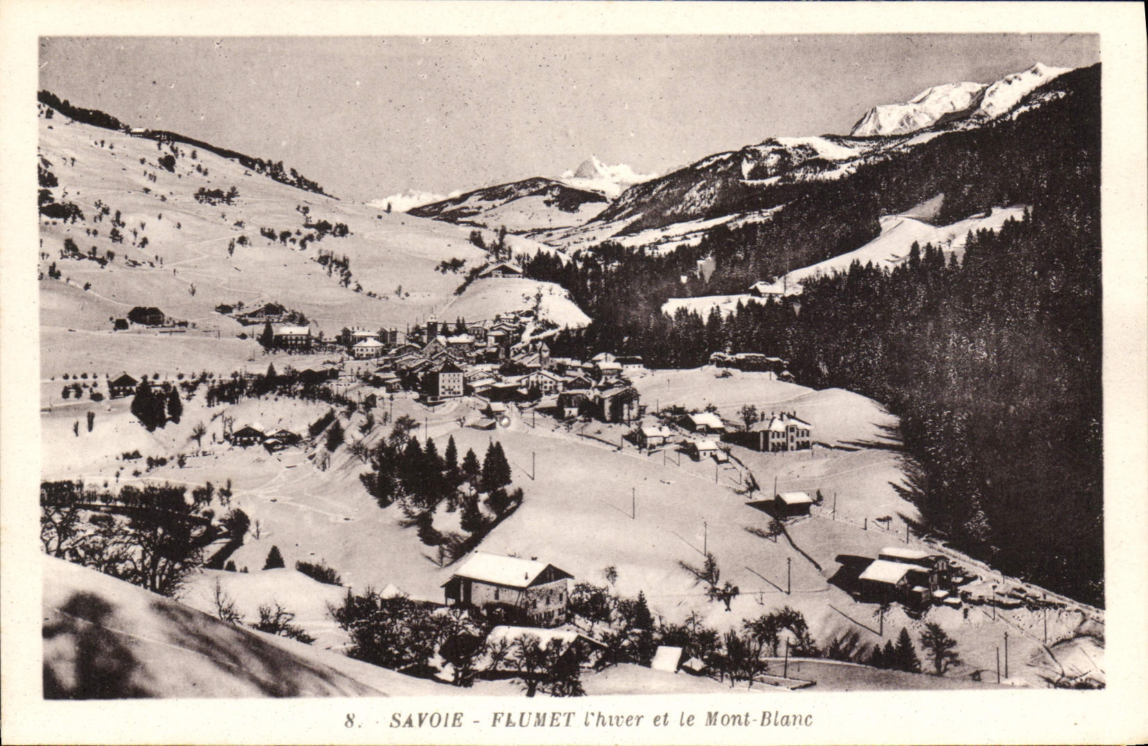 CPA Savoie Flumet l'hiver et le Mont Blanc 