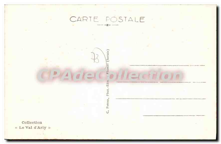 CPA Savoie Notre Dame de Bellecombe et le Rocher de Vetale  — Rückseite
