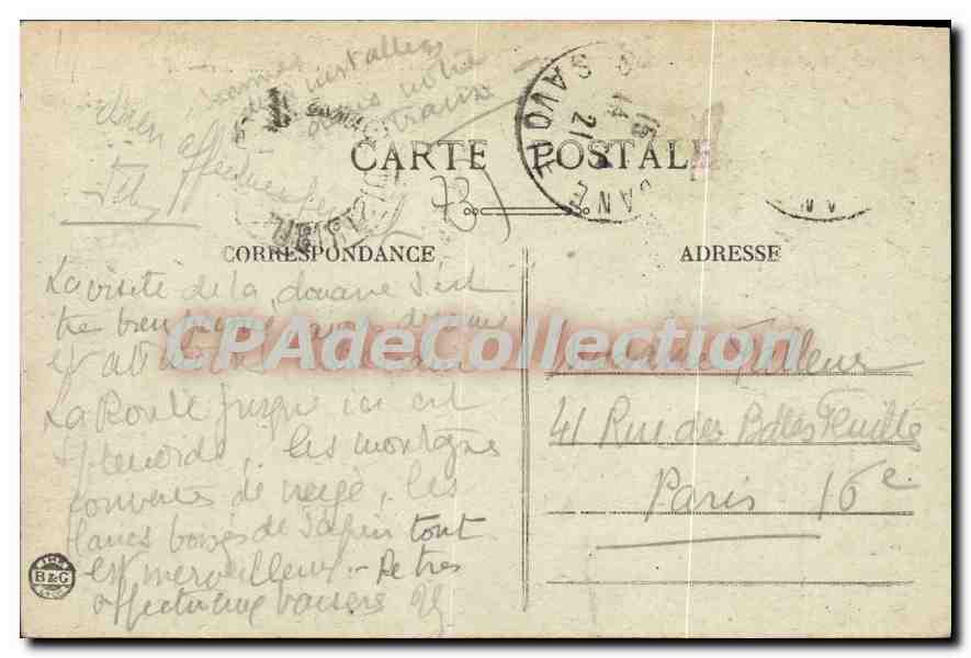 CPA Route de Modane a Lanslebourg les Forts de Lesseillon et la Den Parrachee  — Rückseite