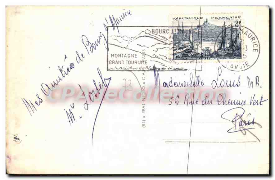CPA Bourg St Maurice hotel et avenue de la gare  — Back