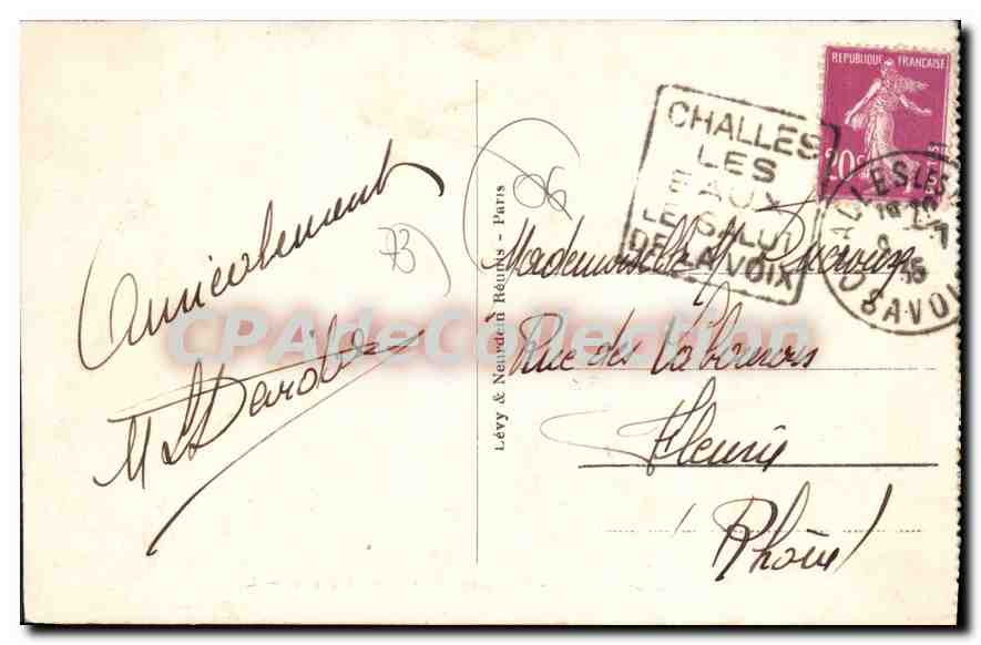 CPA Challes les Eaux vue generale et le Mont Granier  — Rückseite