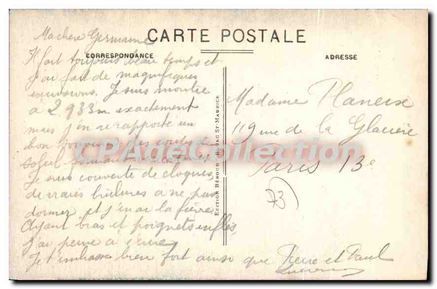 CPA Ste Foy Tarentaise et le Mont Pourri  — Rückseite