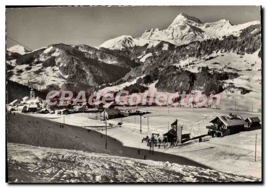 CPSM Notre Dame de Bellecombe Savoie le remante pente et le Mont Charvin 