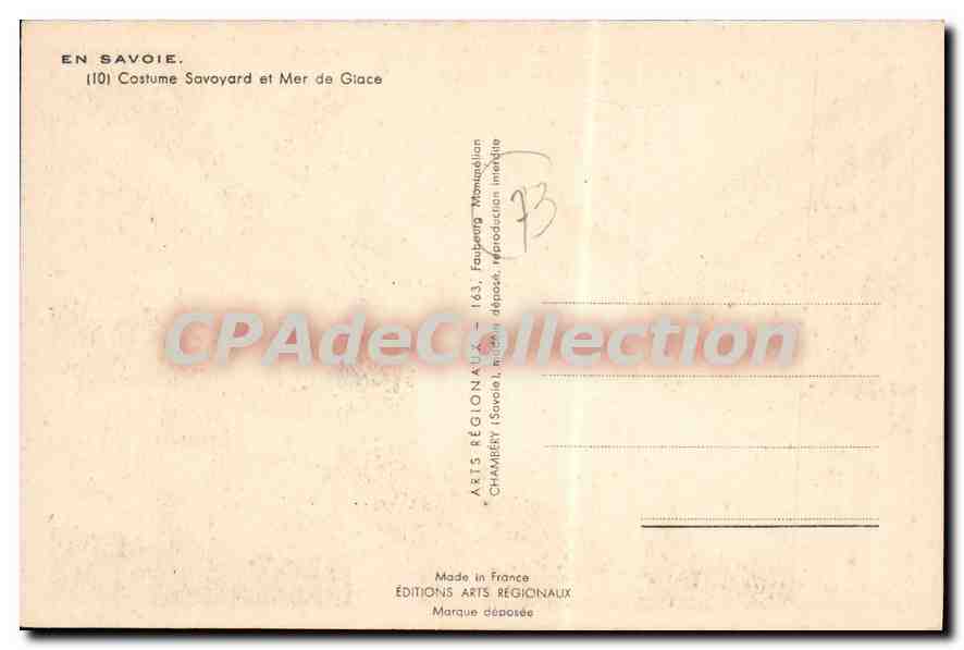 Savoie — Savoyardisches Kleid und Gletschersee — Regional Editions — Rückseite