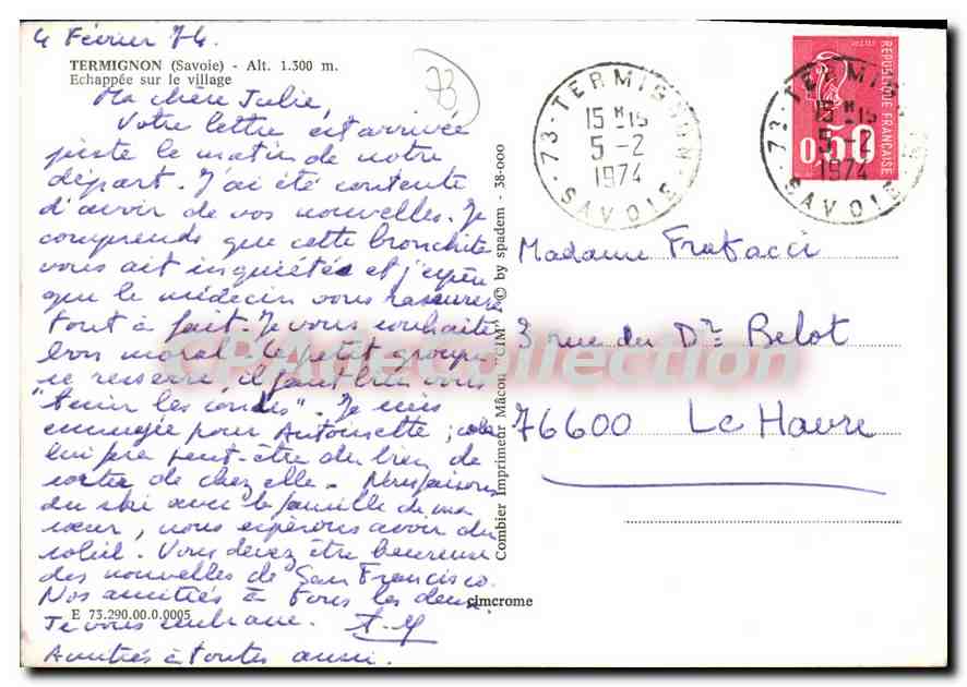 CPSM Termignon Savoie echappee sur le village  — Rückseite