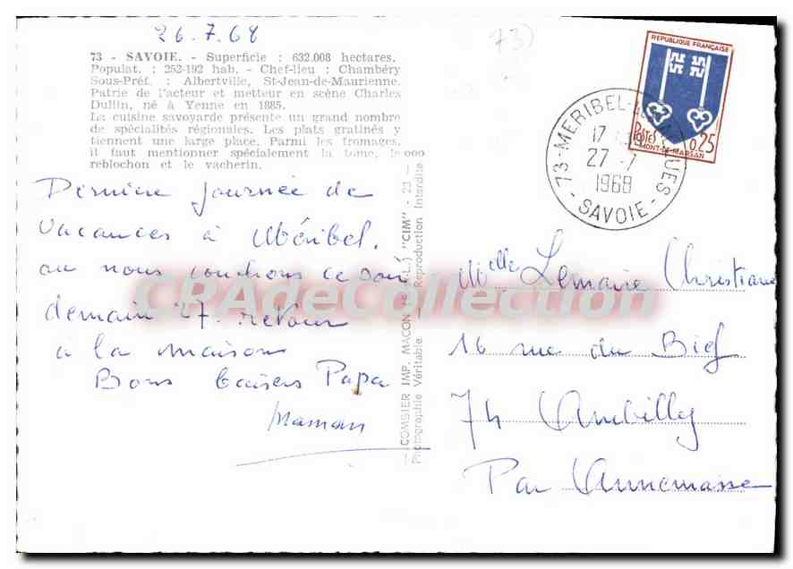 CPSM Savoie sous pref Alterville St Jean de Maurienne partie de l'acteur et metteur en scene charles — Rückseite