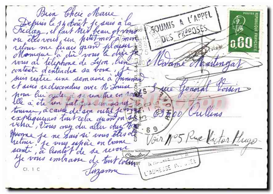 CPSM la Feclaz Savoie  — Rückseite