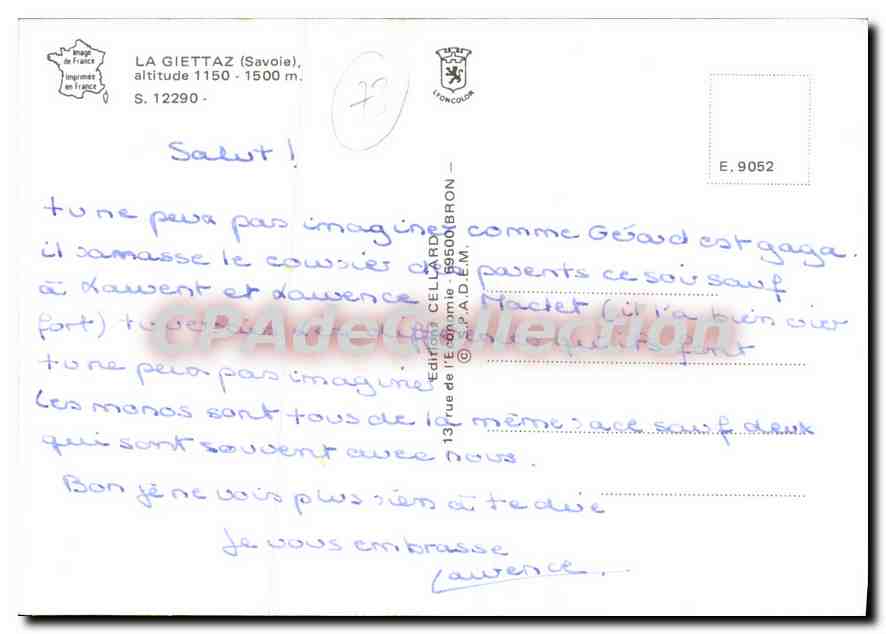 CPSM la Giettaz Savoie  — Rückseite